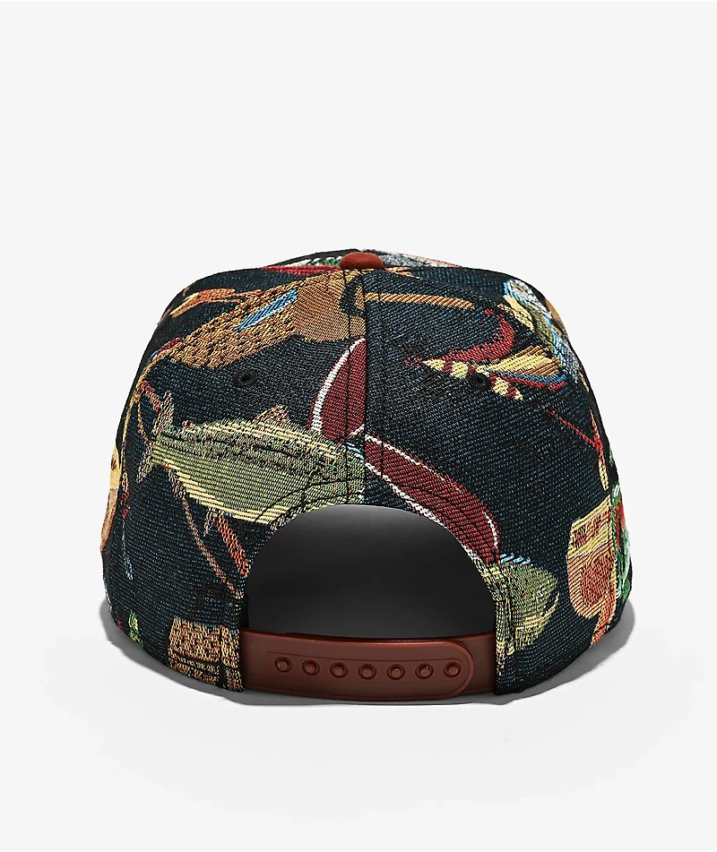 American Needle x Miller High Life Fish Tapestry Red Snapback Hat