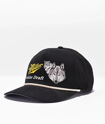 American Needle x Miller Wolf Black Snapback Hat