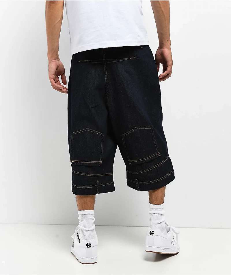 American Stitch Backwards Dark Blue Denim Shorts