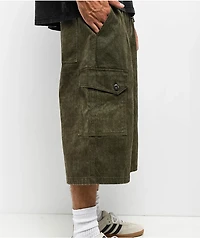 American Stitch Baggy Green Wash Cargo Denim Shorts