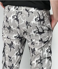 American Stitch Black & Grey Camo Cargo Jogger Pants