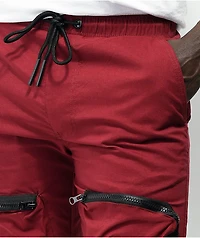 American Stitch Burgundy Nylon Cargo Pants