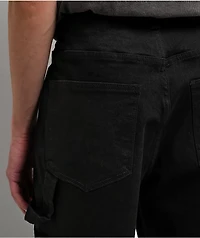 American Stitch Cross Rhinestone Double Knee Black Carpenter Jeans