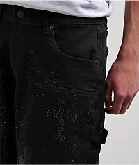 American Stitch Cross Rhinestone Double Knee Carpenter Shorts