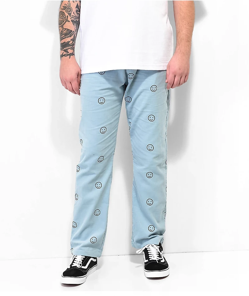 American Stitch Embroidered Light Blue Corduroy Pants