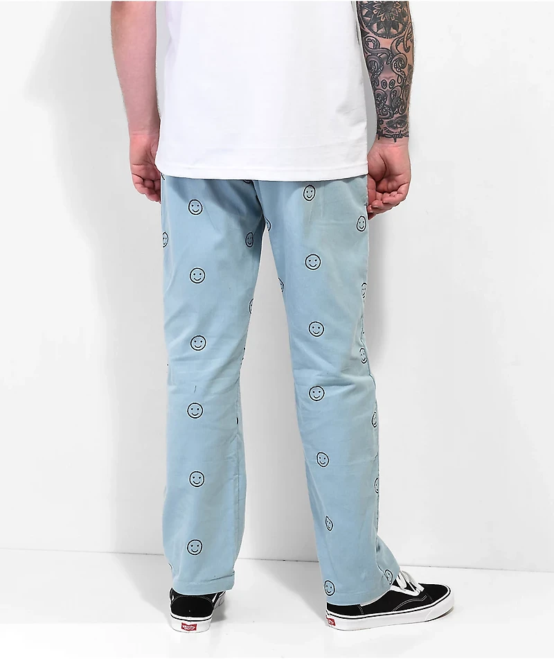 American Stitch Embroidered Light Blue Corduroy Pants