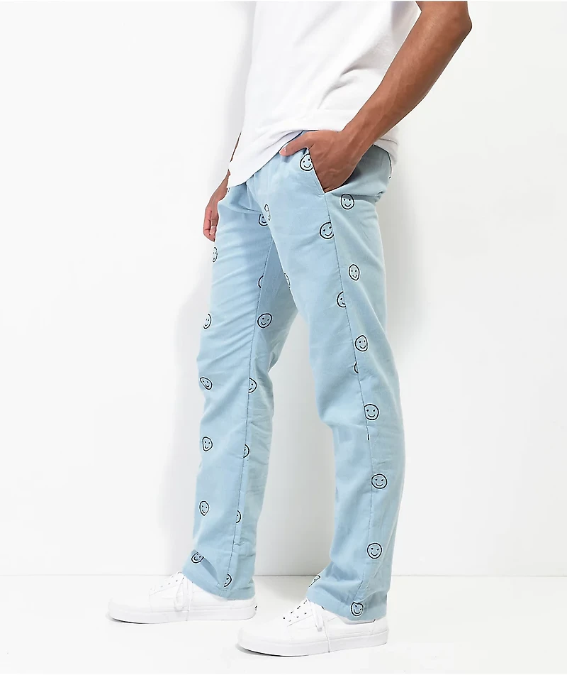 American Stitch Embroidered Light Blue Corduroy Pants