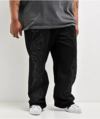 American Stitch Flame Studded Black Jeans