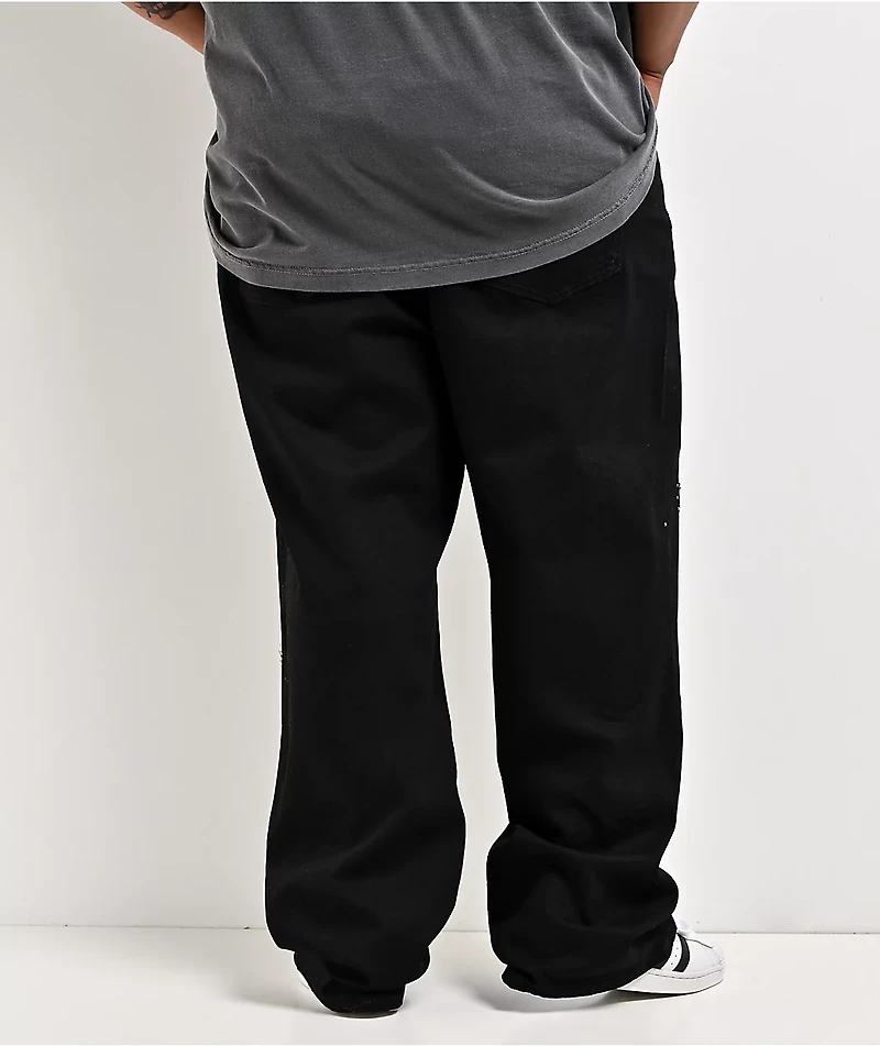 American Stitch Flame Studded Black Jeans