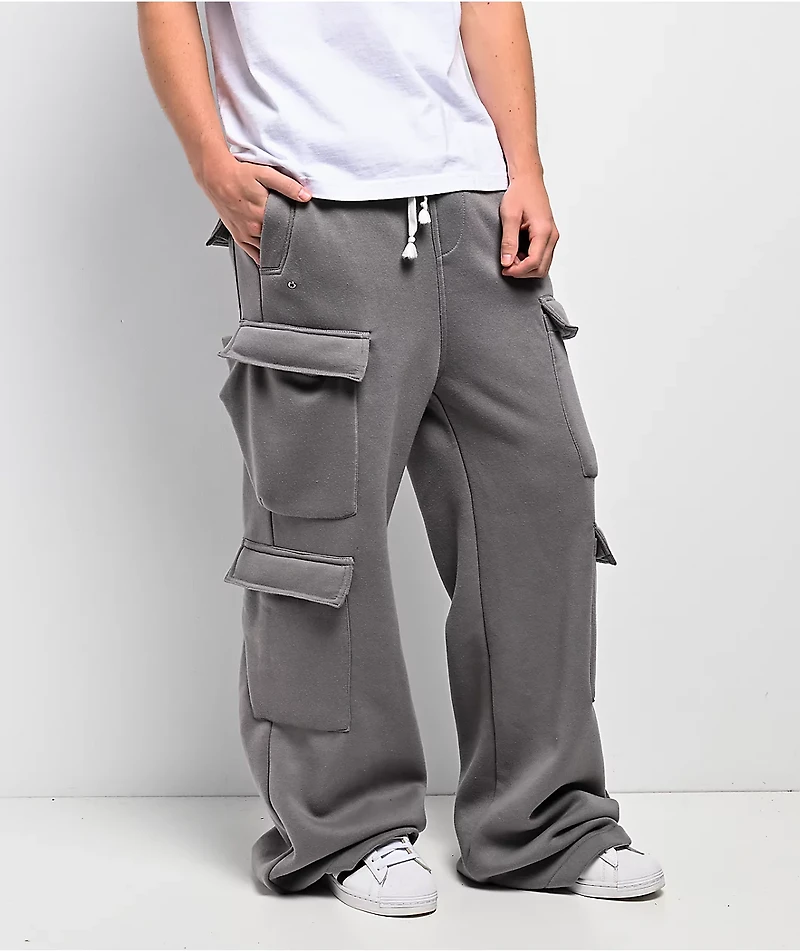 American Stitch Grey Cargo Loose Fit Sweatpants