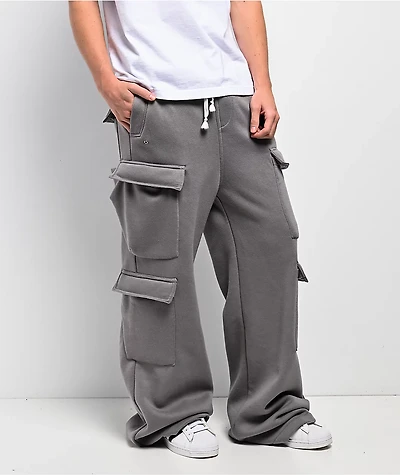 American Stitch Grey Cargo Loose Fit Sweatpants