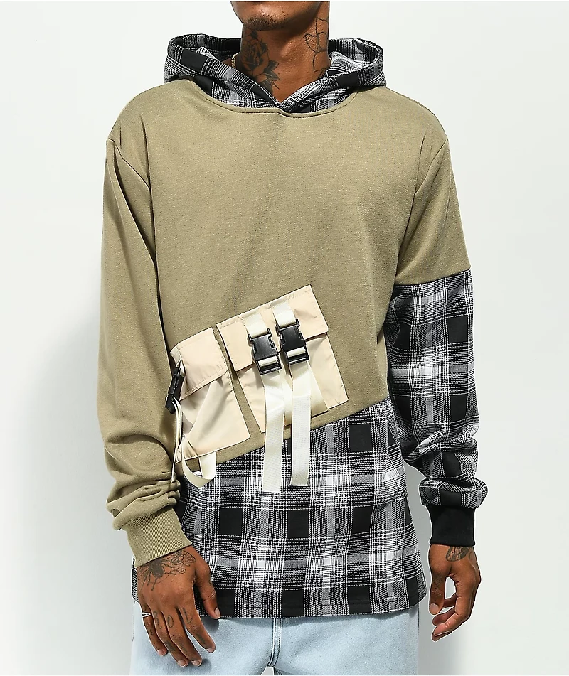 American Stitch Multi Pocket Grey Hoodie