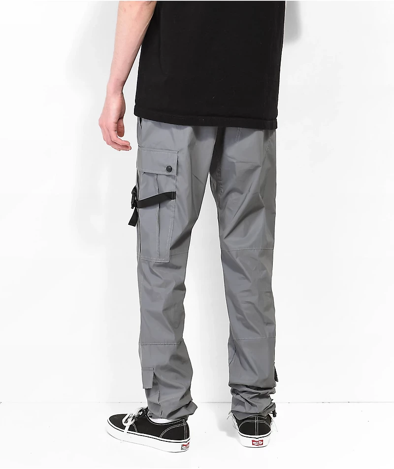 American Stitch Multi Pocket Reflective Grey Cargo Pants