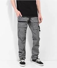 American Stitch Multi Pocket Reflective Grey Cargo Pants