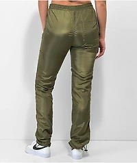 American Stitch Olive Satin Jogger Pants