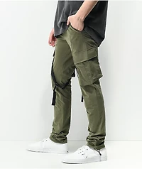 American Stitch Olive Strap Nylon Cargo Pants