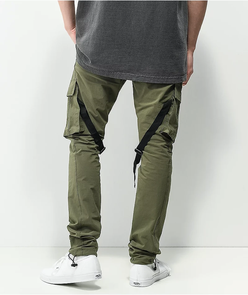 American Stitch Olive Strap Nylon Cargo Pants
