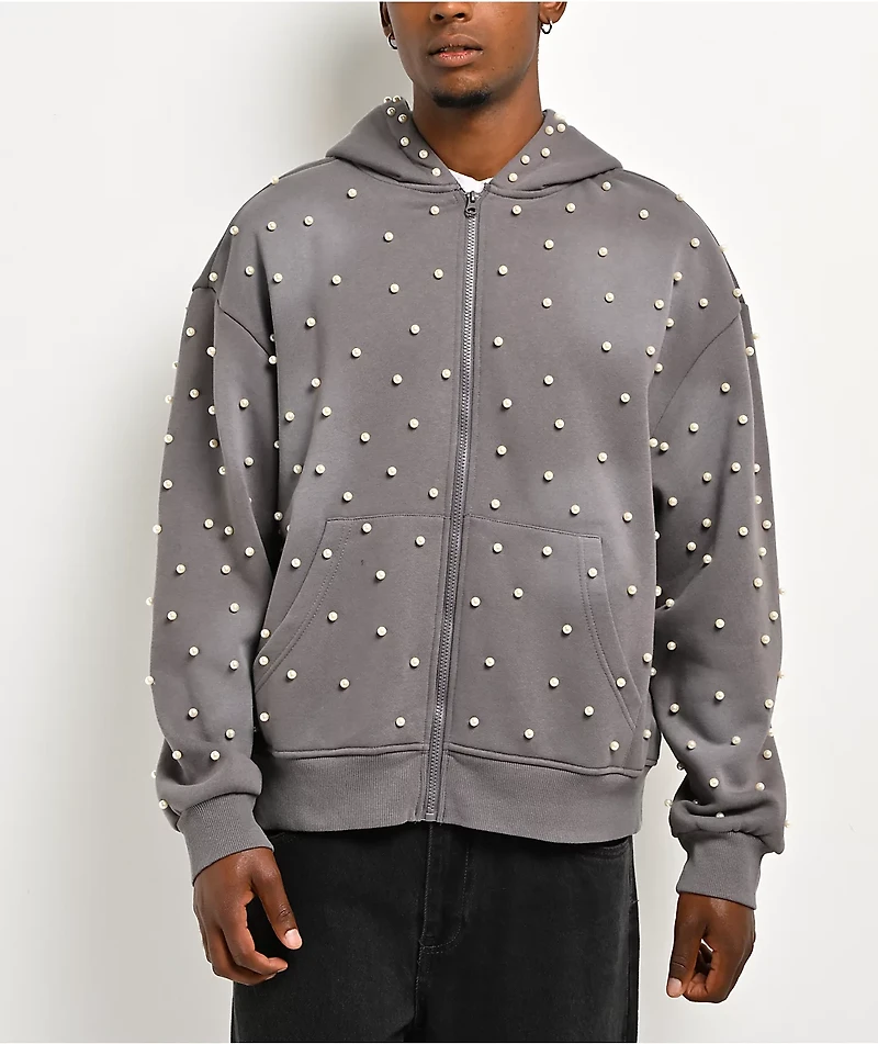 American Stitch Pearl Grey Zip Hoodie