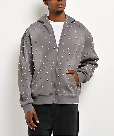 American Stitch Pearl Grey Zip Hoodie