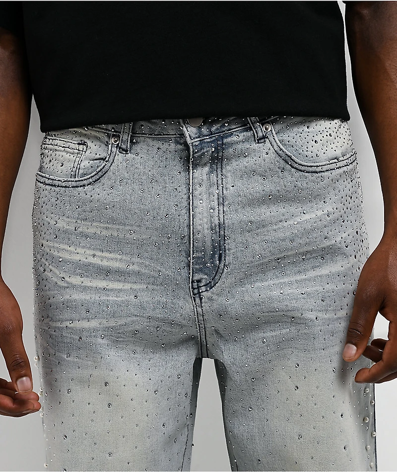 American Stitch Pearl Light Blue Wash Baggy Jeans