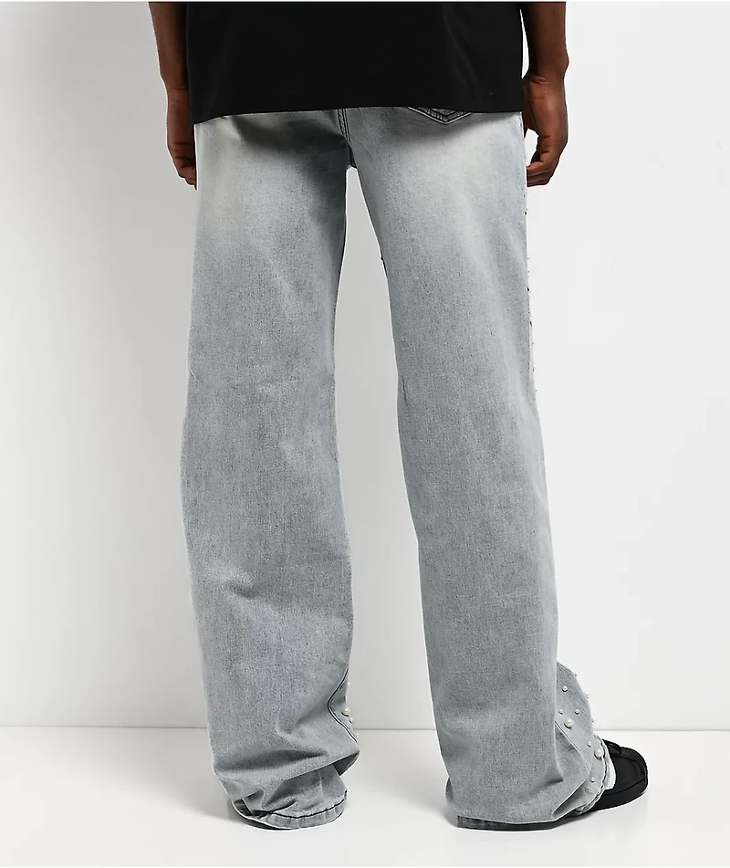 American Stitch Pearl Light Blue Wash Baggy Jeans