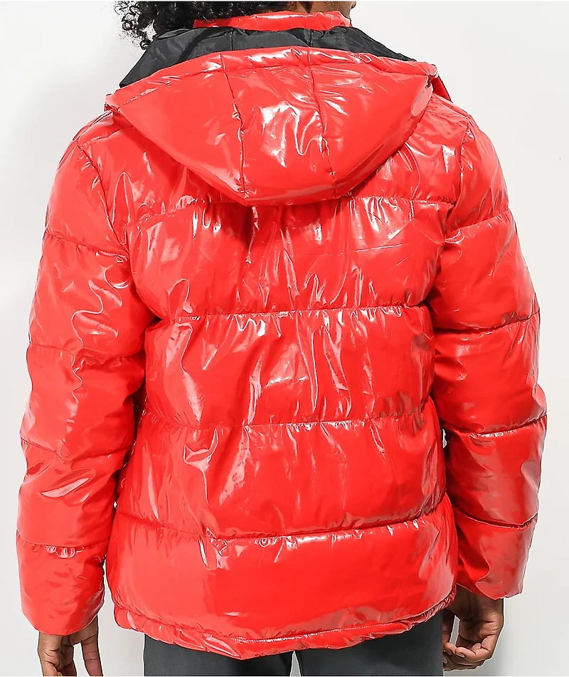 American Stitch Red Shine Puffer Jacket
