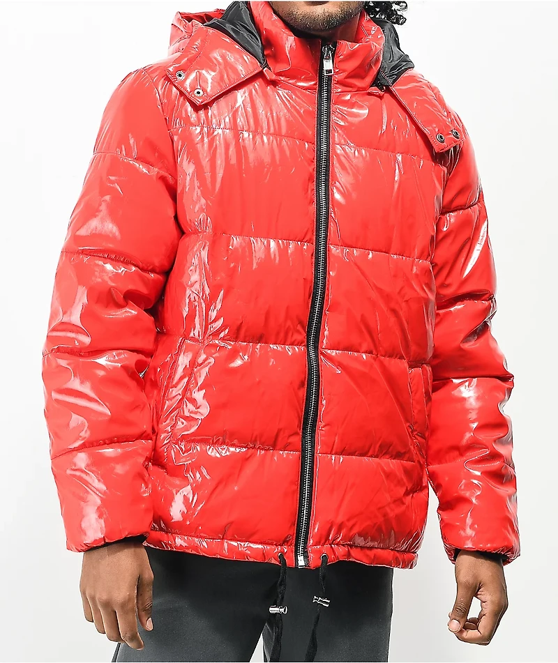 American Stitch Red Shine Puffer Jacket