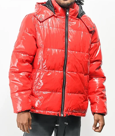 American Stitch Red Shine Puffer Jacket