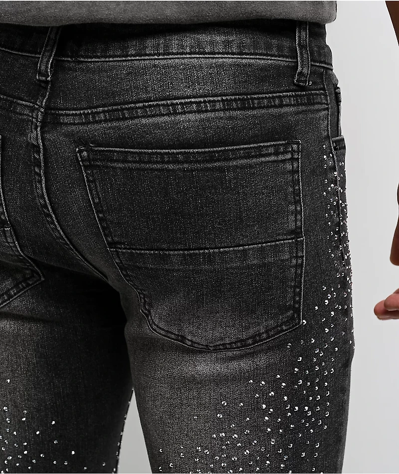 American Stitch Rhinestone Black Wash Bootcut Jeans