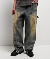 American Stitch Rhinestone Double Knee Blue Wash Carpenter Jeans