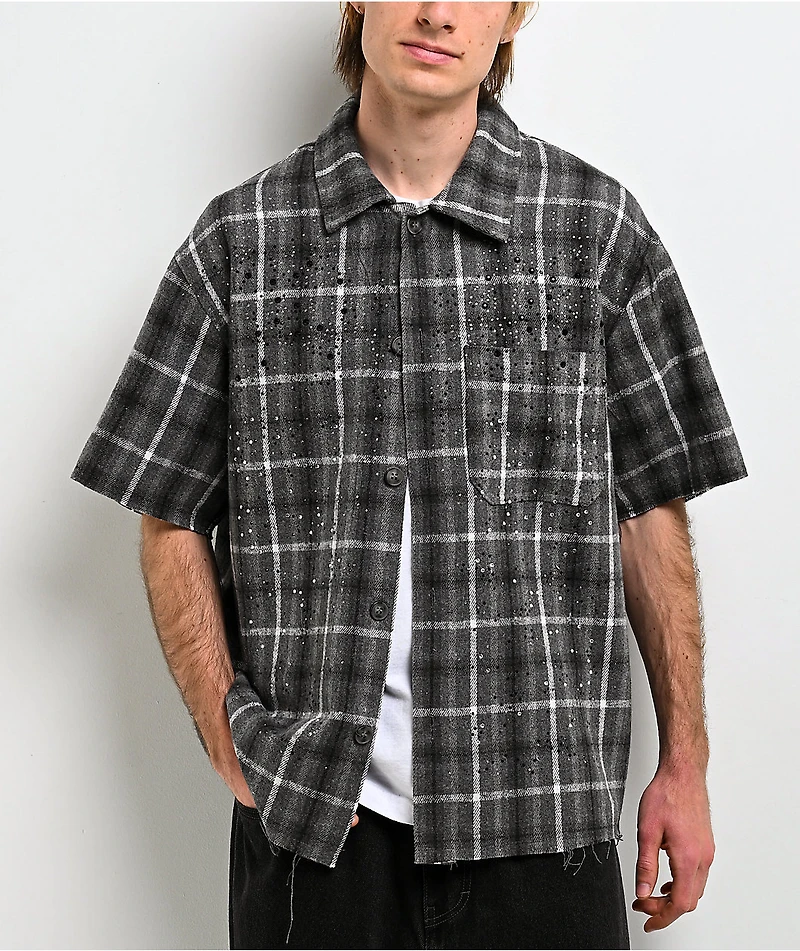 American Stitch Rhinestone Grey Flannel T-Shirt