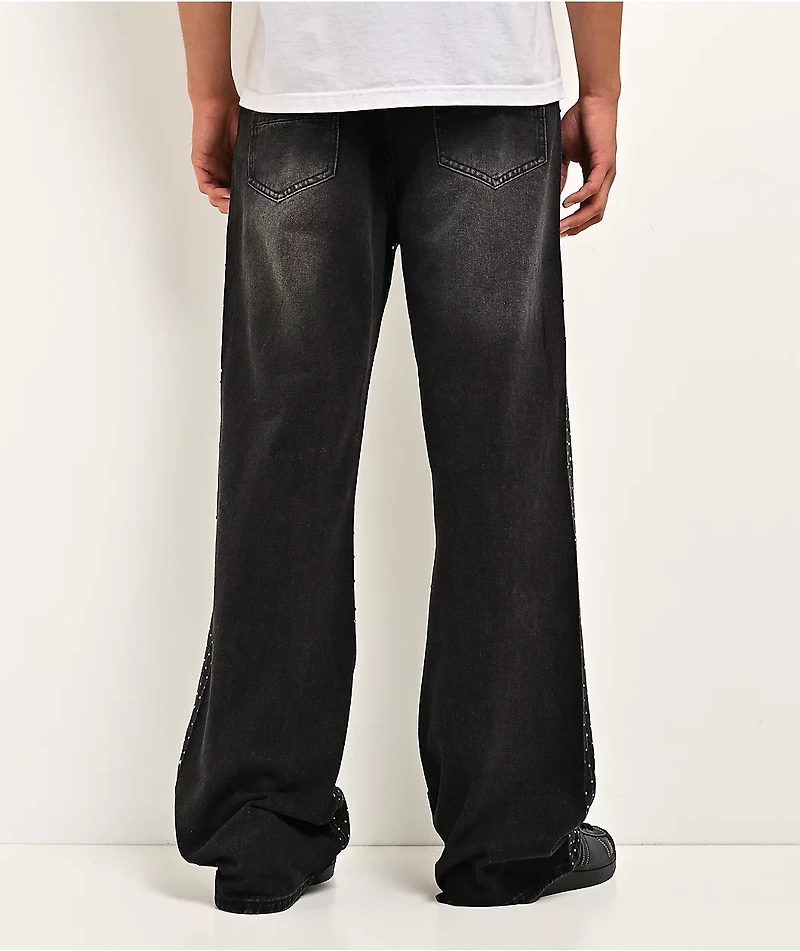 American Stitch Scattered Rhinestone Black Wash Jeans