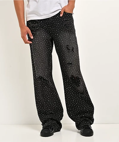 American Stitch Scattered Rhinestone Black Wash Jeans