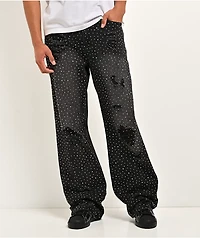 American Stitch Scattered Rhinestone Black Wash Jeans