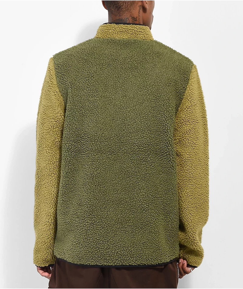 American Stitch Sherpa Zip Olive Tech Fleece Jacket