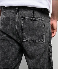 American Stitch Strap Black Wash Cargo Pants