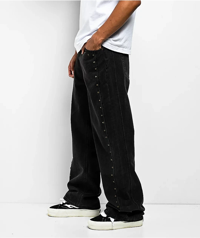 American Stitch Studded Black Wide Leg Jeans
