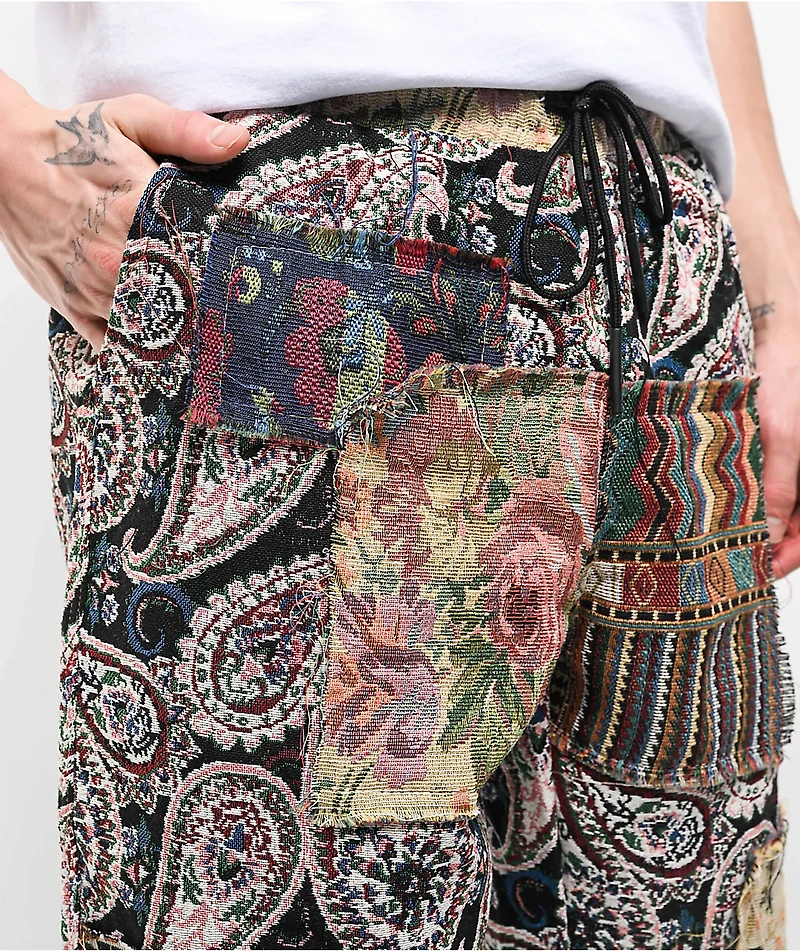 American Stitch Tapestry Multi & Red Cargo Pants