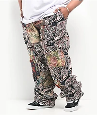 American Stitch Tapestry Multi & Red Cargo Pants