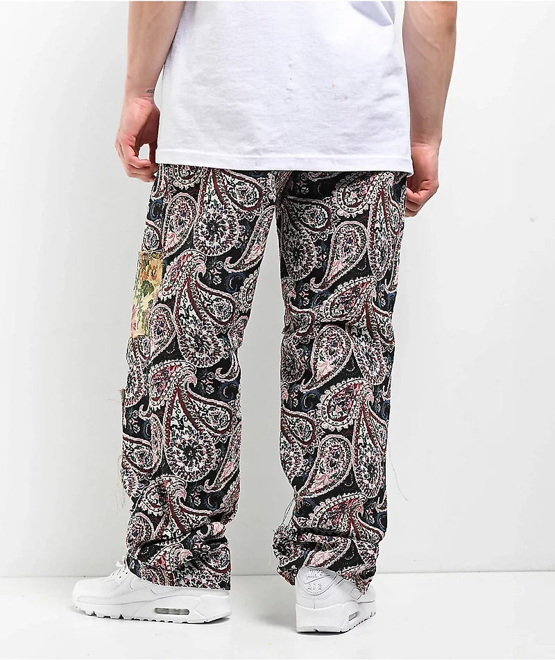 American Stitch Tapestry Multi & Red Cargo Pants