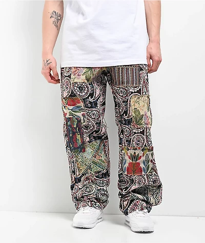 American Stitch Tapestry Multi & Red Cargo Pants