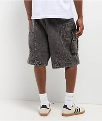 American Stitch Zig Zag Black Wash Cargo Shorts