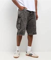American Stitch Zig Zag Black Wash Cargo Shorts