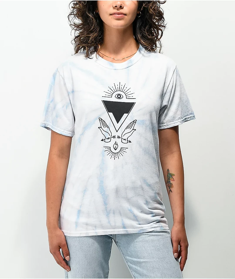 Amplifier Human Rights Blue & White Tie Dye T-Shirt