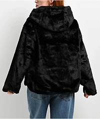 Angel Kiss Black Faux Fur Zip Jacket