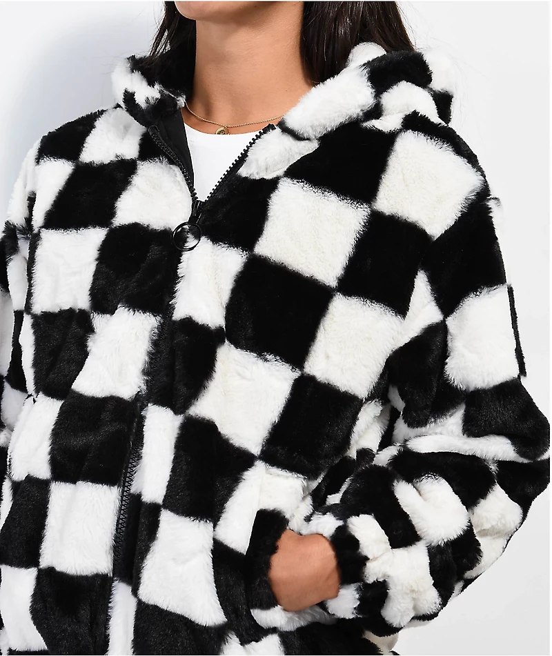 Angel Kiss Checkered Black & White Jacket