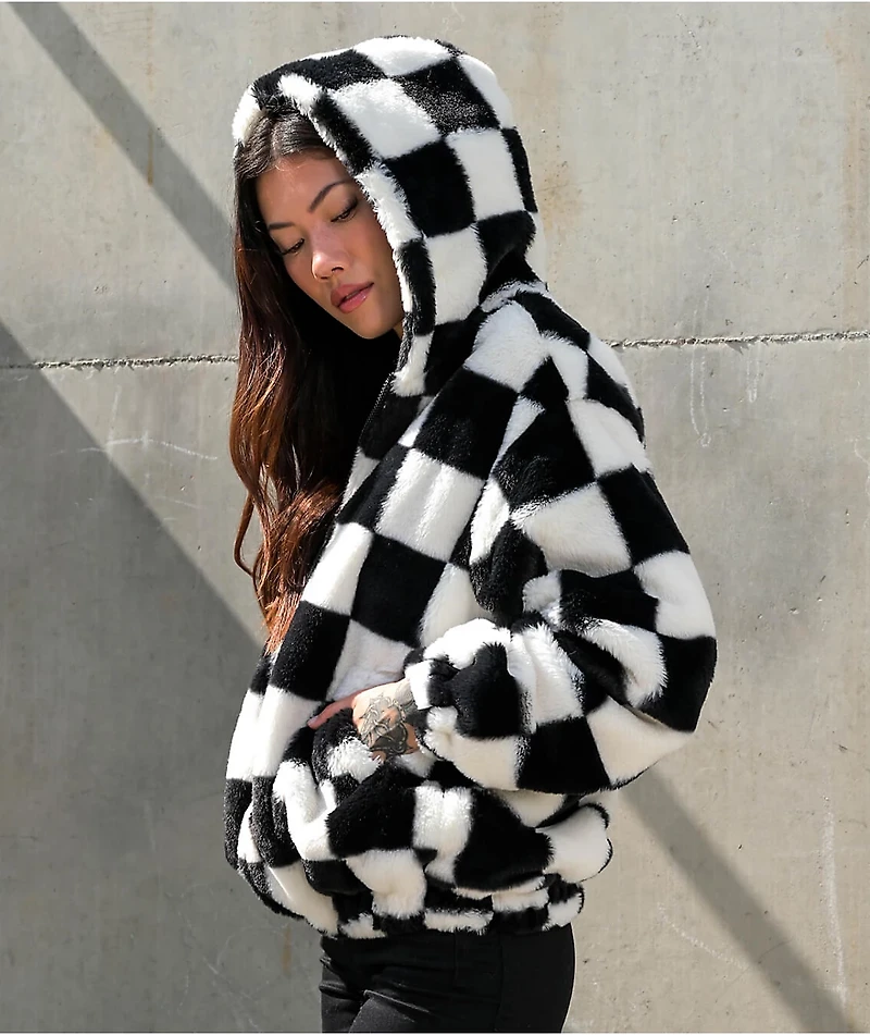 Angel Kiss Checkered Black & White Jacket