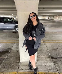 Angel Kiss Distressed Black Denim Jacket