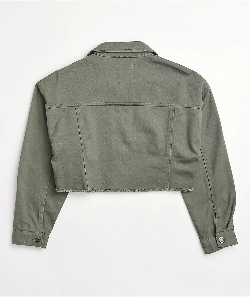 Angel Kiss Olive Crop Corduroy Jacket