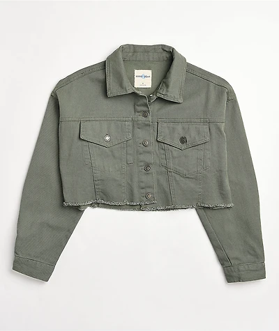 Angel Kiss Olive Crop Corduroy Jacket